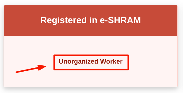 e Shram Card Yojana - choosing unorganized worker