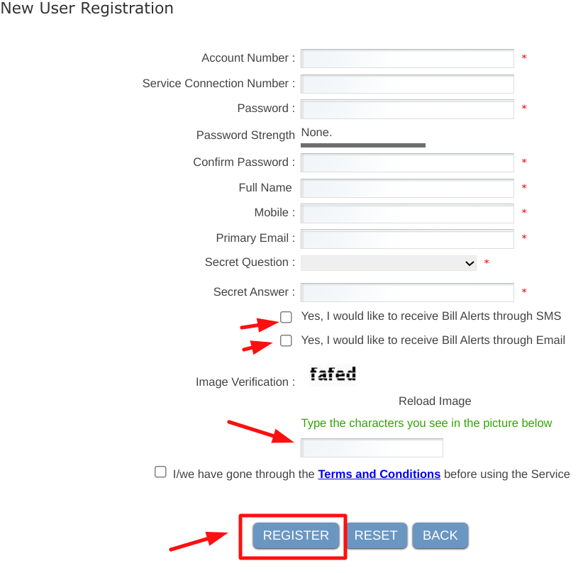 new user details application form