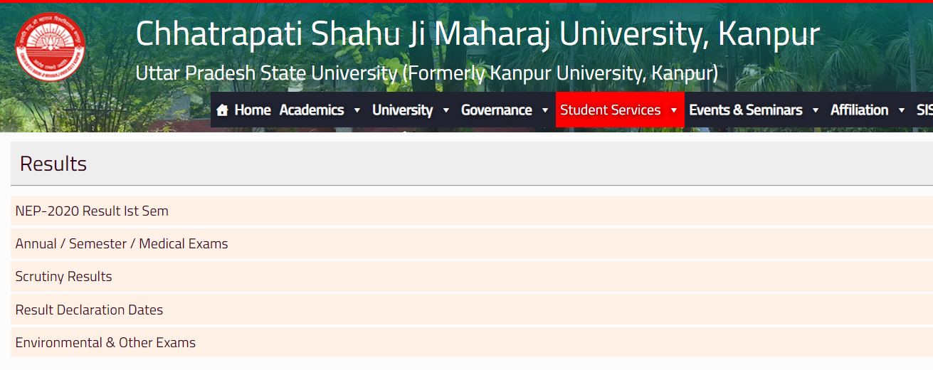 कानपुर विश्वविद्यालय परिणाम