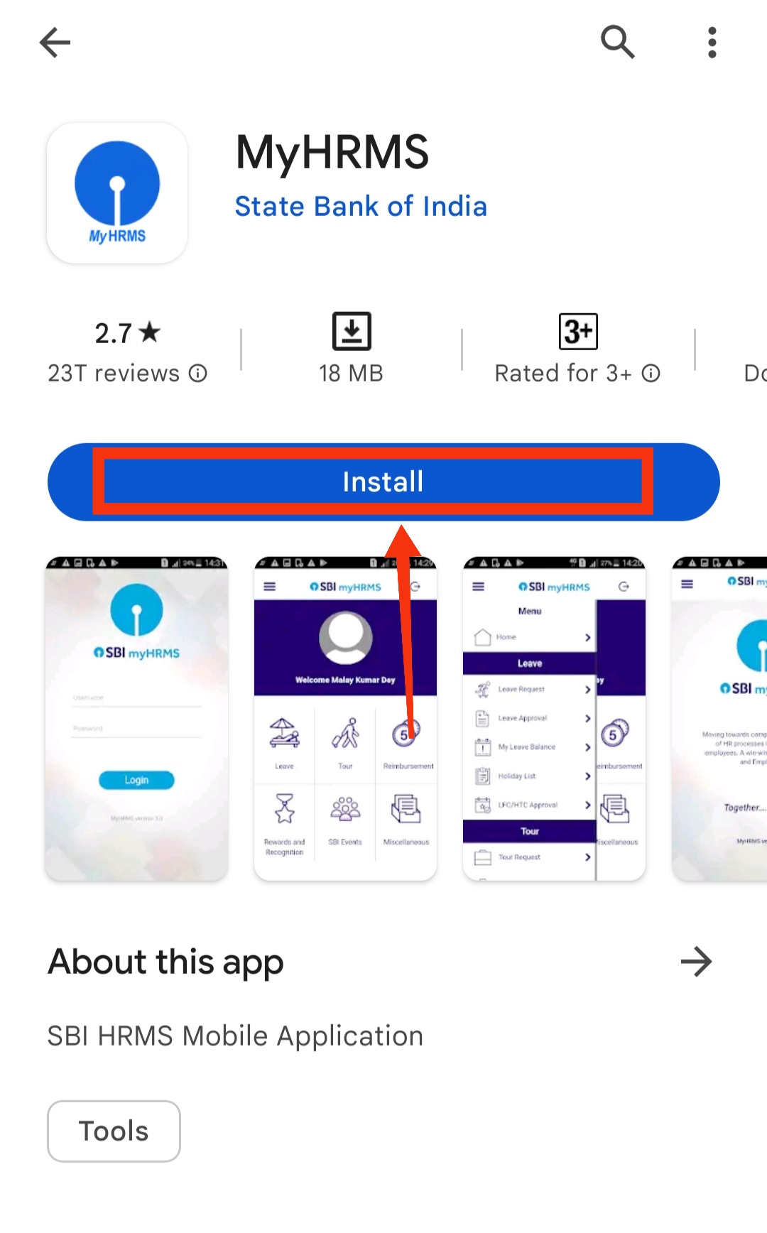 download SBI MyHRMS 
 application 